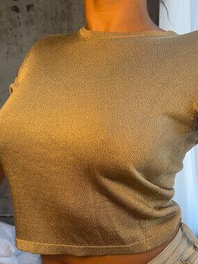metallic gold top